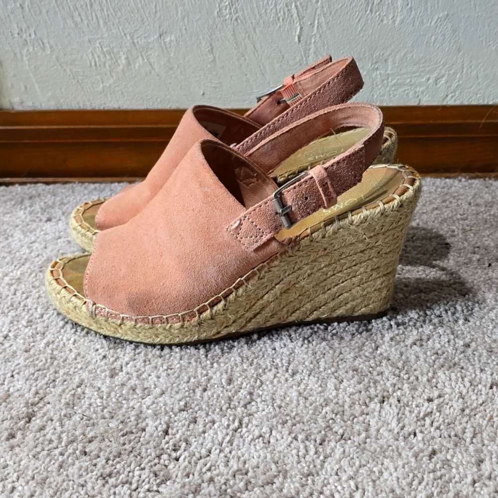 Toms blush Espadrille Wedge Sandals